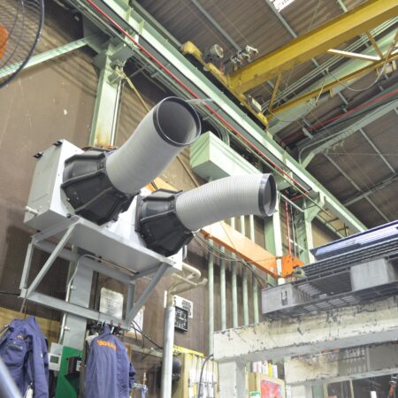 工場の環境を向上させる空調リノベーション 作業エリアへ効率的に送風するエリア空調を設置